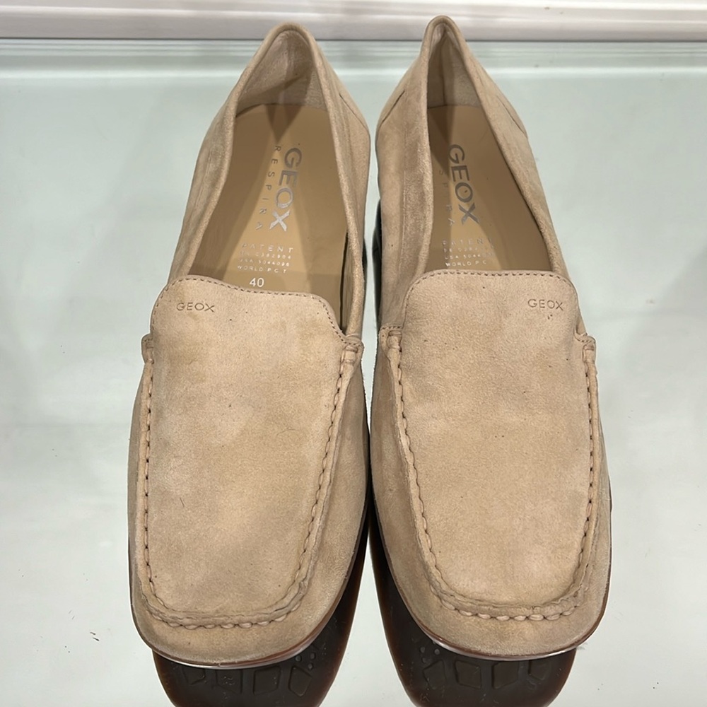 Geox Tan Suede Loafers